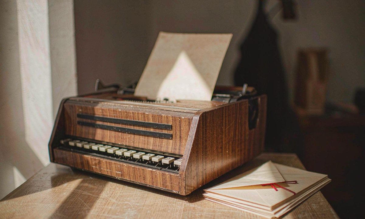 Vintage typewriter preparing an application letter